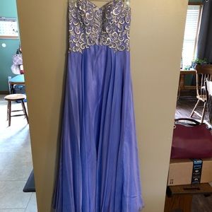 Purple iridescent prom dress